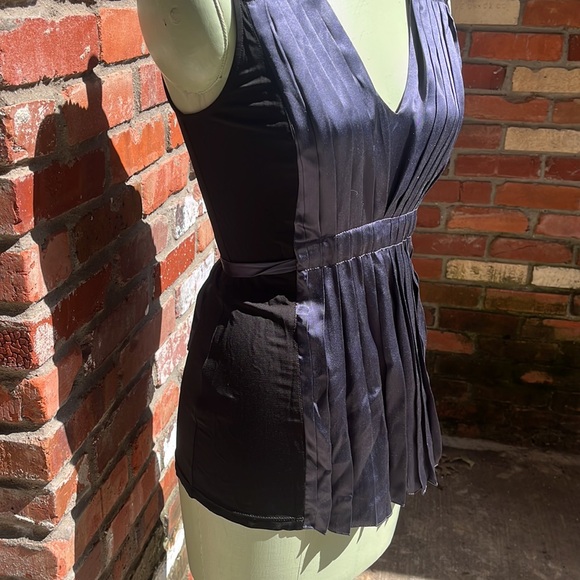 NWT BCBG Silk and Jersey Pleated Top size XS - Picture 4 of 10